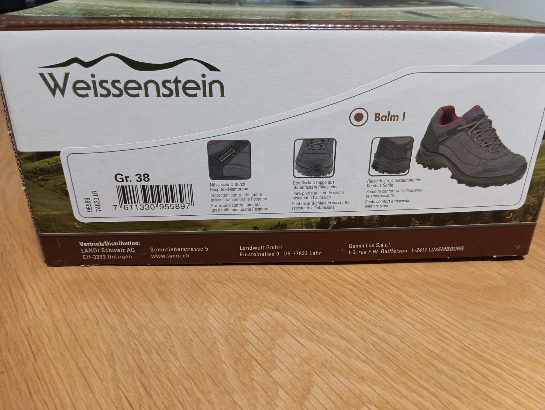 Damenschuhe: Trekkingschuhe Wanderschuhe Weissenstein Damen Gr. 38 NEU – Neu und originalverpackt aus Densbüren von H-76 6