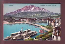 LUZERN - Seebrücke - Bahnhof - Schiff