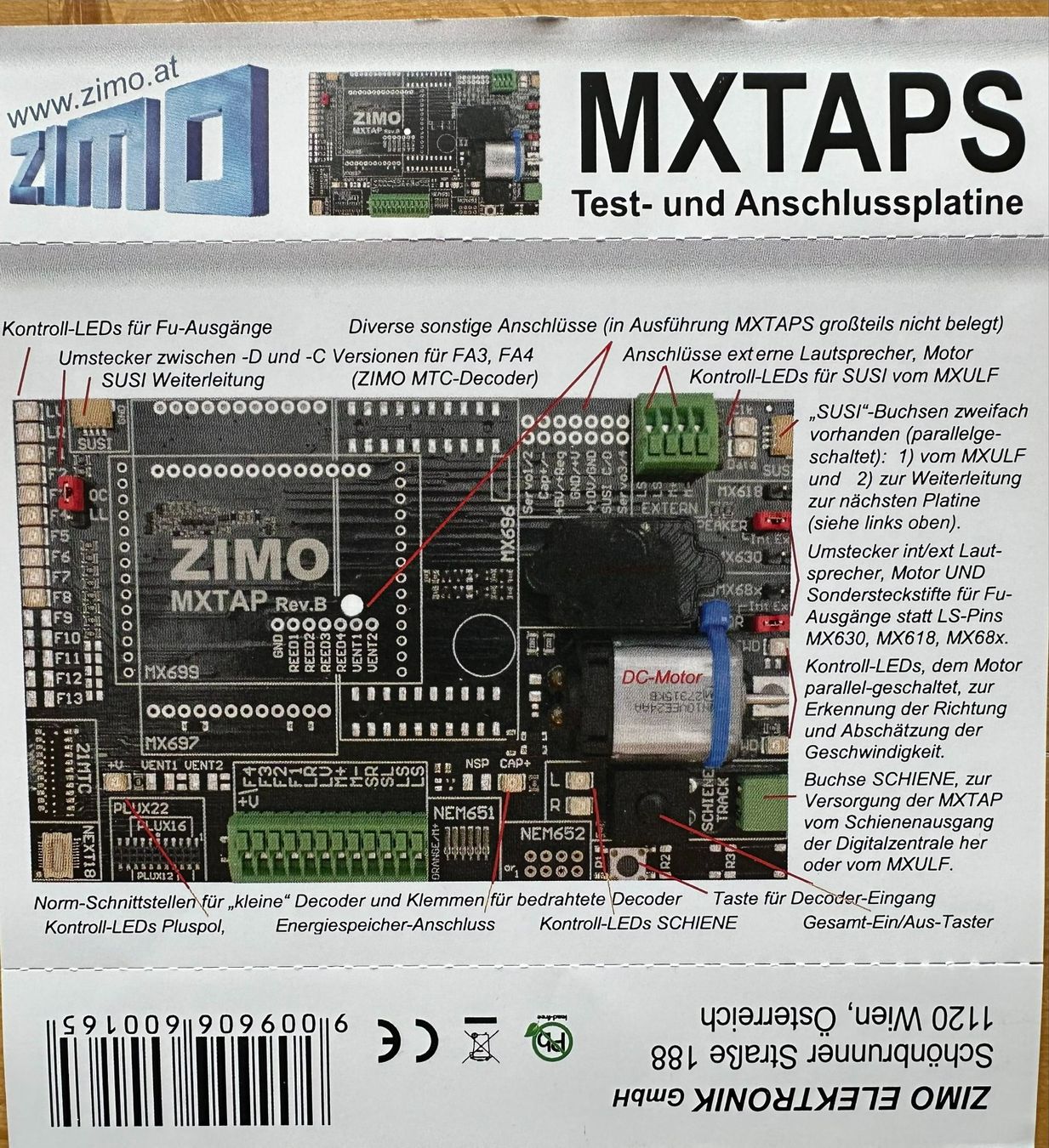 Zimo Trains électriques: Zimo MXTAP Rev. C Decoder Test und Programmierer – Neuf (Voir description) à Zürich par ch-hamster 1