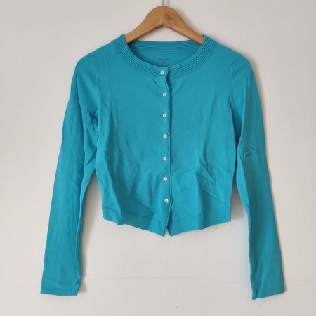 MARC CAIN kurzer Cardigan Jacke Strickjacke Türkis Gr.N2/36