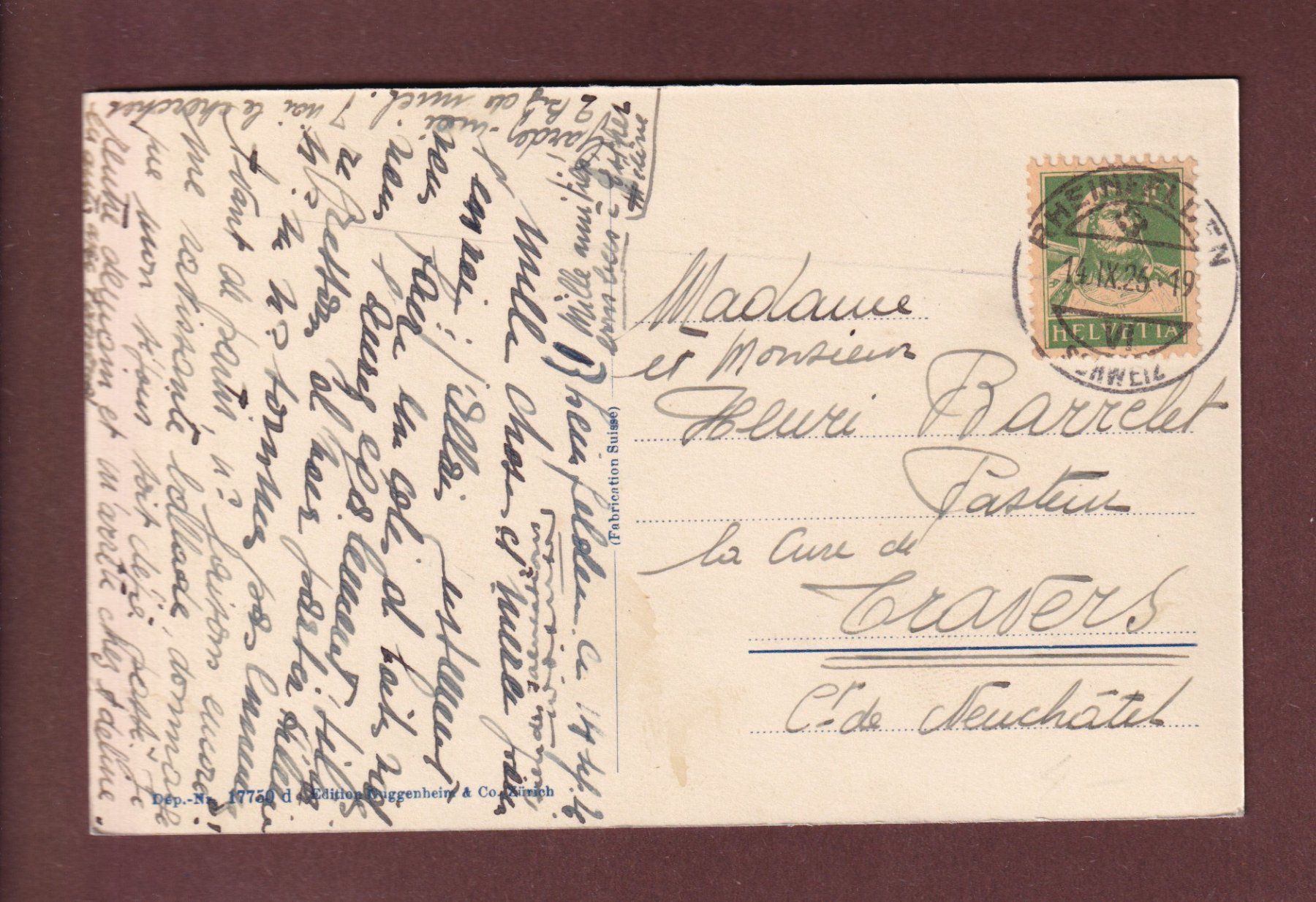 Cartoline postali: RHEINFELDEN - Teilansicht - 1926 – Usato da Pully venduto da nicecards-shop 1