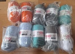 Lot de 10 pelotes fil HOOKED couleurs diverses taille XL