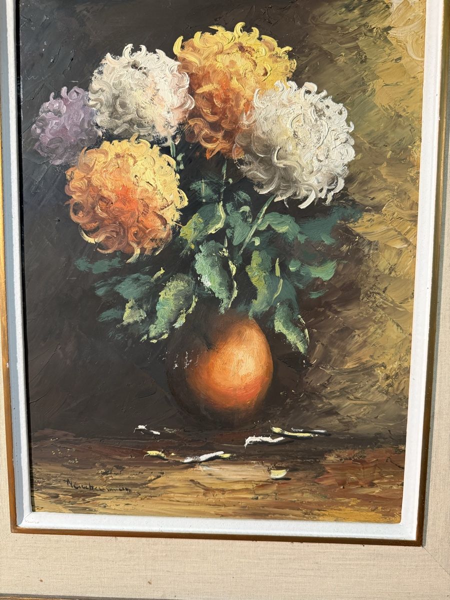 Dipinti: Tableau Fleurs d'automne signé, – Usato da Lausanne venduto da vas_cdb2 1