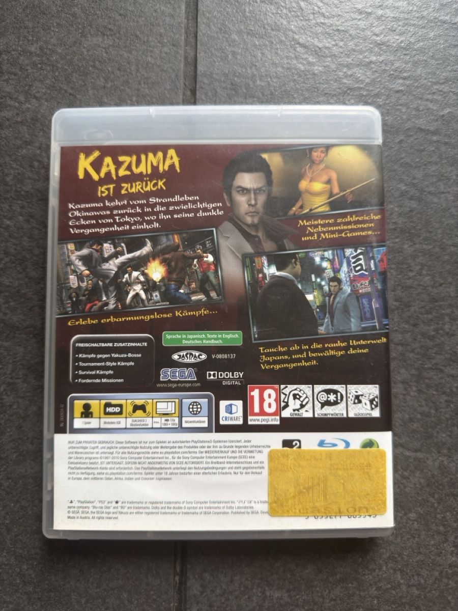 Sony Giochi: Yakuza 3 PS3 – Usato da Zürich venduto da cENS0R 1