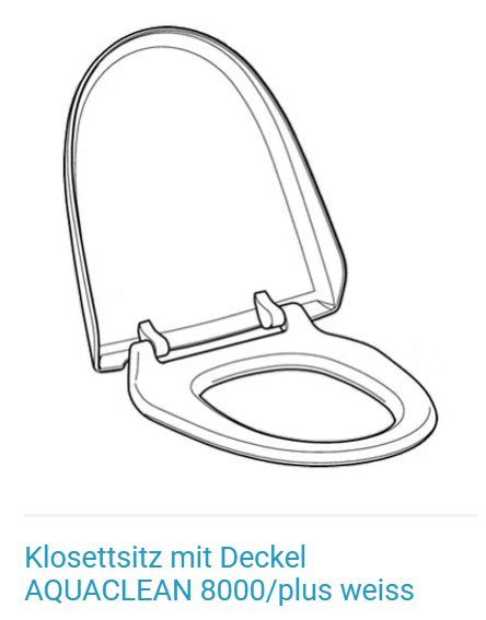 Geberit WC: Geberit Klosettsitz mit Deckel zu AQUACLEAN 8000/plus weiss – Nuovo e nell'imballaggio originale da Kriens venduto da Mwirzweli
