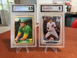 2 MLB Karten - Jose Canseco & Kris Bryant - UT 8.5&9