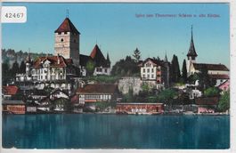 Spiez - Schloss und alte Kirche - Litho