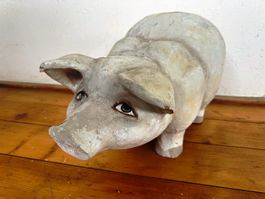 Schwein aus Pappmaché, Handarbeit, schön gemacht