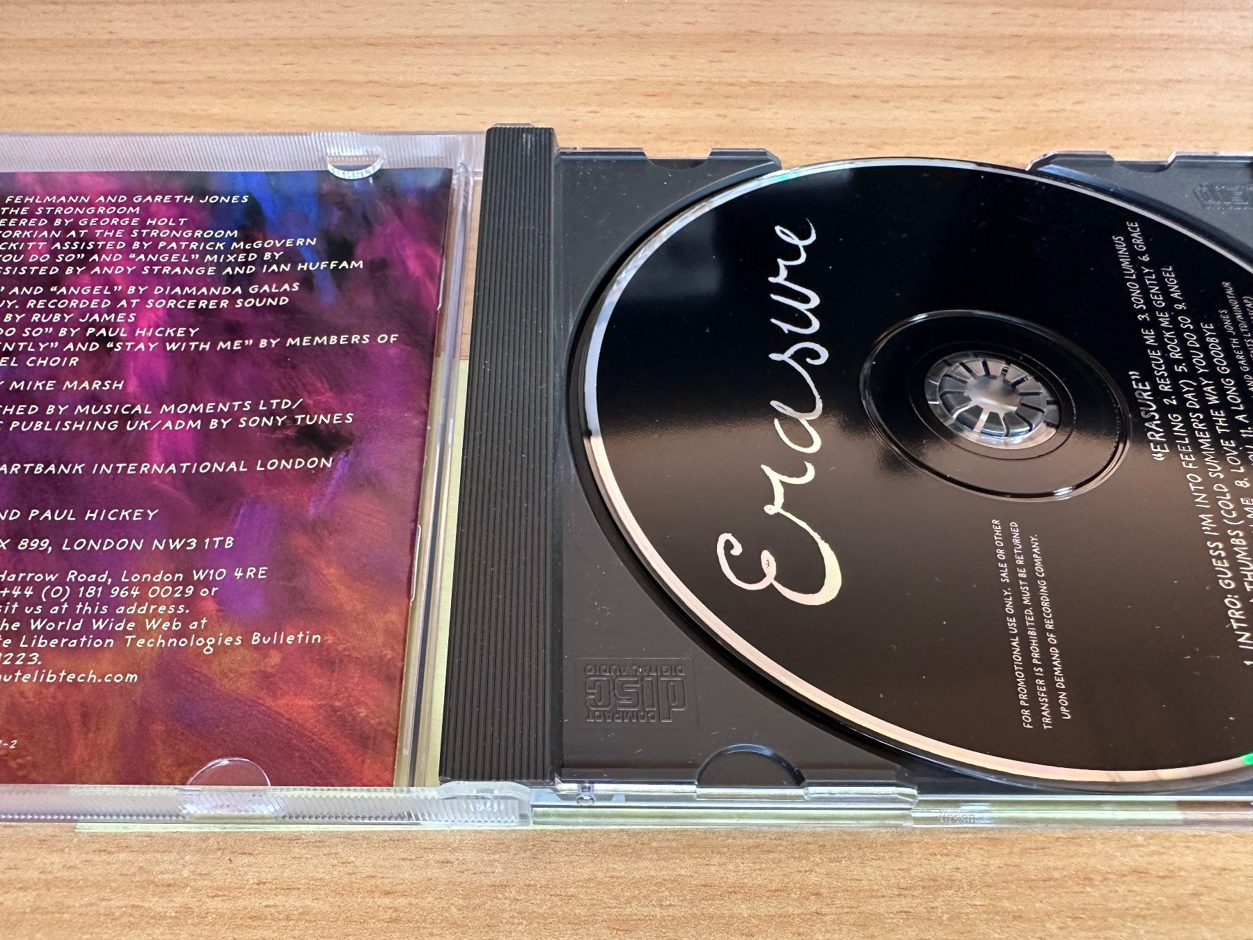 CD: Erasure – Erasure - Promo CD – Usato da Rikon im Tösstal venduto da Alpenmutz 2
