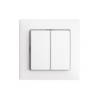 Frontset EDIZIOdue weiss 60×60mm Druckknopf 2-fach, Feller