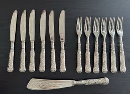 Antikes versilbertes Dessert-Besteck Set – ARG 1000