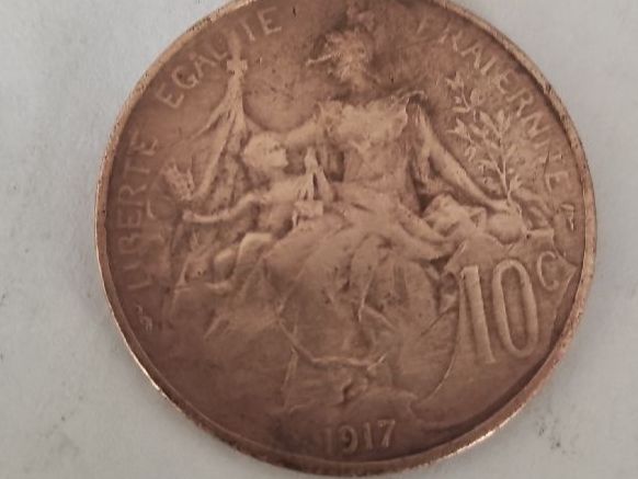 Tutti le monete: 10 centimes Françaises type Daniel -Dupuis 1917 – Usato da Couvet venduto da lulul