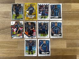 10 Topps Fussball-Cards mit Spielern von Inter Mailand
