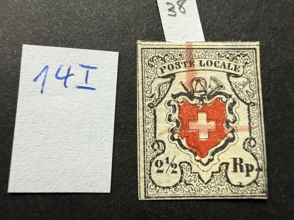 Poste Locale, Zu. 14I, Typ 38 mit roter Tintenstrich Entw. (Gebraucht ...