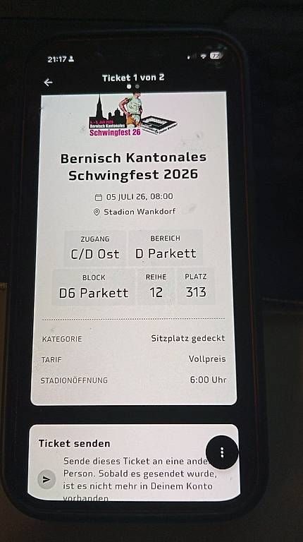 Biglietti: 2 Tickets ink. 1 Tickets gratis – Usato da Bern venduto da ilja2010