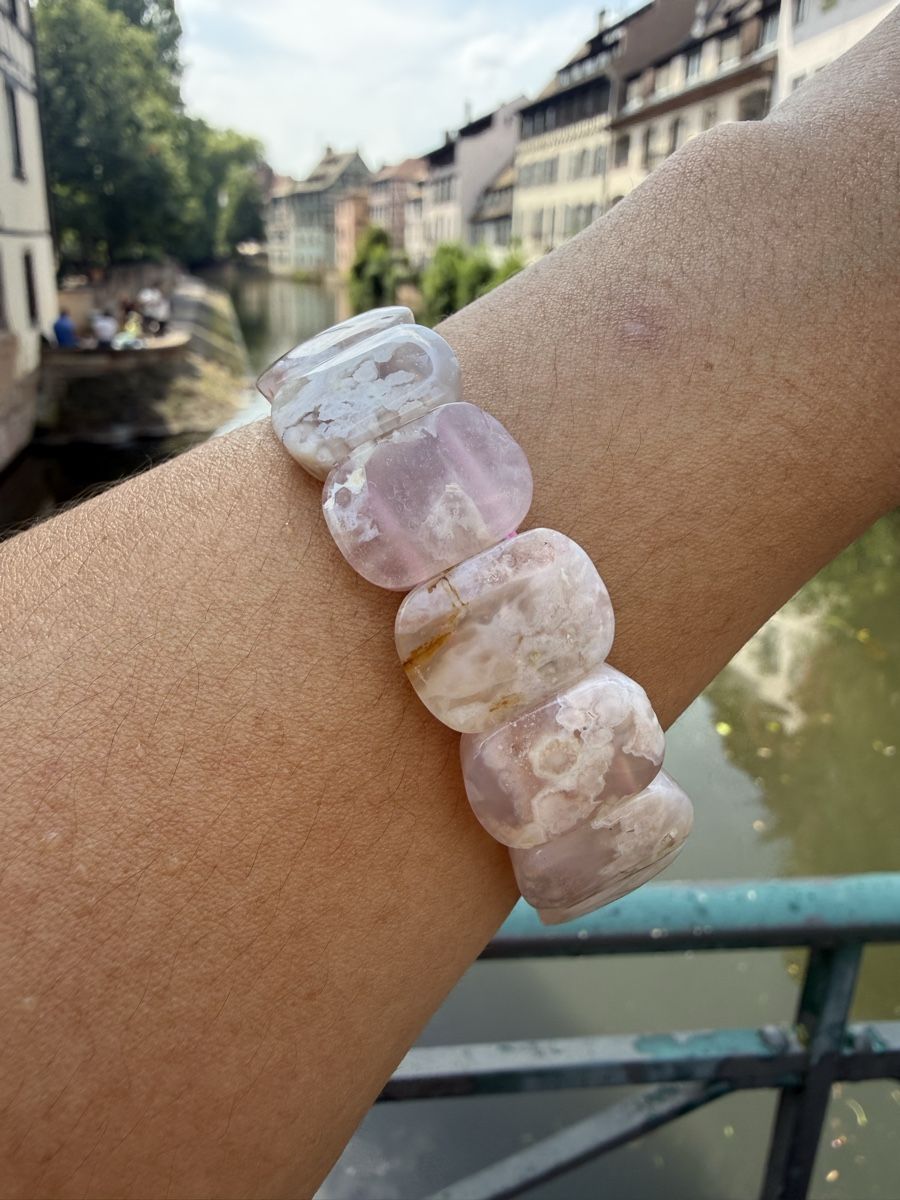 Bracciali & Braccialetti: Sakura Achat Armband  Rosa – Elastischer Kirschblüten – Nuovo (secondo la descrizione) da Jegenstorf venduto da SteinGlanz 4