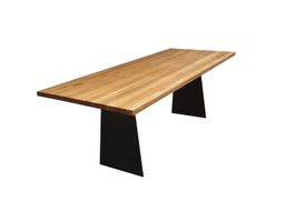 Esstisch Massivholz Eiche Metallfüsse modern Länge 200cm