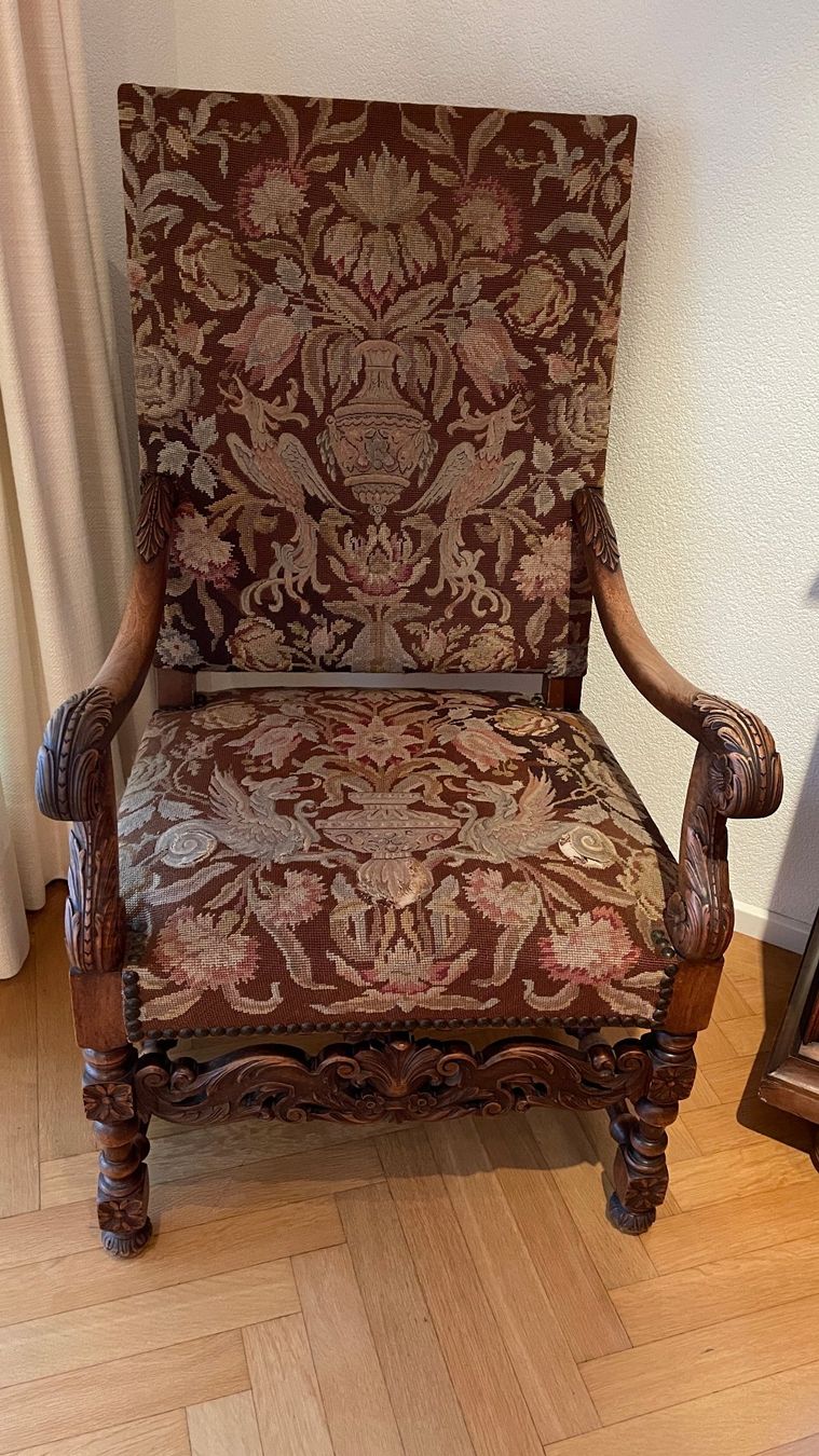 Poltrone: Antiker Gobelin Sessel (barock) – Usato da Zürich venduto da 4claudi