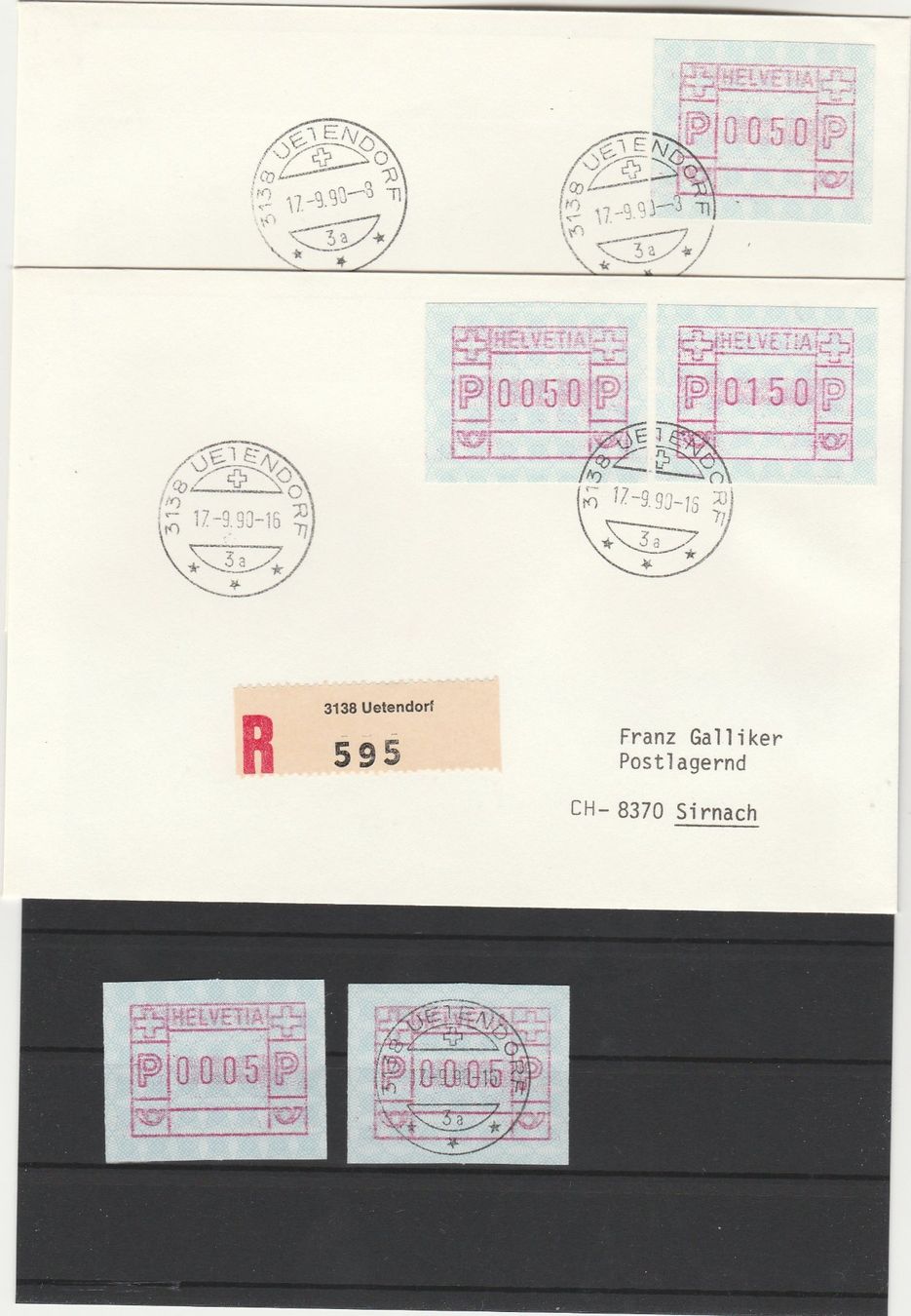 Alle Briefmarken: Set mit der selben Abart der Nr. 7IIIxb – Gebraucht aus Oberglatt ZH von Wiedmi6