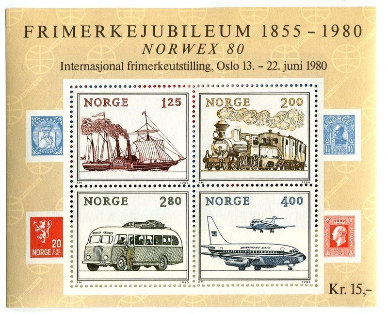Tous les timbres: Block "Schiff, Flugzeug, Autobus". Norwegen – Neuf avec emballage d'origine à Basel par Butsch5