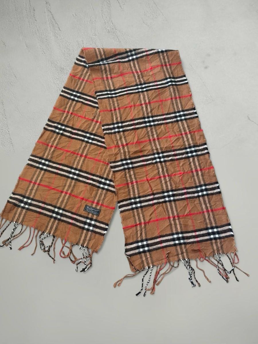 Burberry Foulards, Tücher & Schals: Schal Burberry Karomuster braun mit Fransen gebraucht – Neu (gemäss Beschreibung) aus Basel von archive. 3