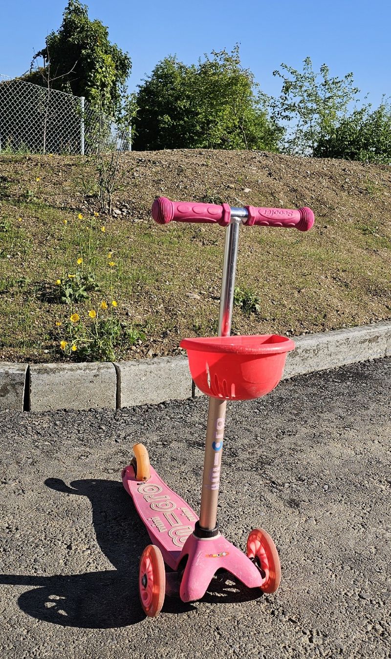 Micro Kickboard: Micro Mini rosa Trotti mit Korb und läuchtenden Räder – Usato da Zufikon venduto da Dadulka79 1