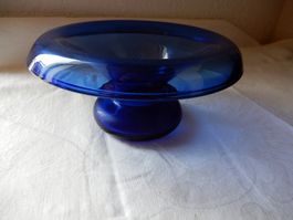 Antiker, seltener  Spucknapf blaues Glas - Biedermeier -