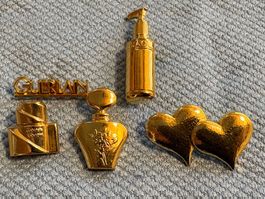 Pin Brosche Badge goldfarben, 5 Stk., von Parfummarken