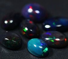Ethiopian Black Oval Cabochon Opal  5.85cts #c6