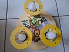 Decken- oder Wandlampe Kinderzimmer Tiere 3 flammig Lampe