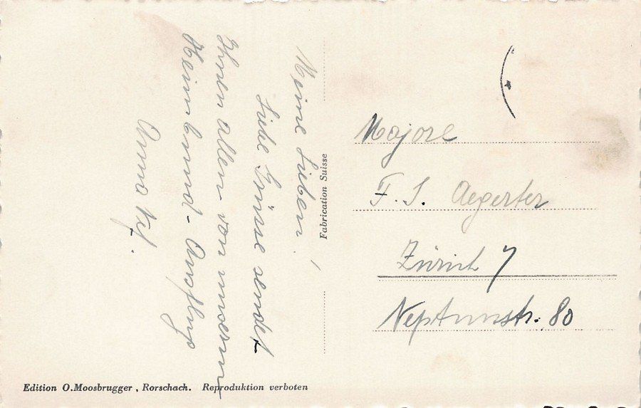 Cartoline postali: Rorschach, Panorama mit Bodensee, gelaufen um 1945 – Usato da Frauenfeld venduto da POML 1