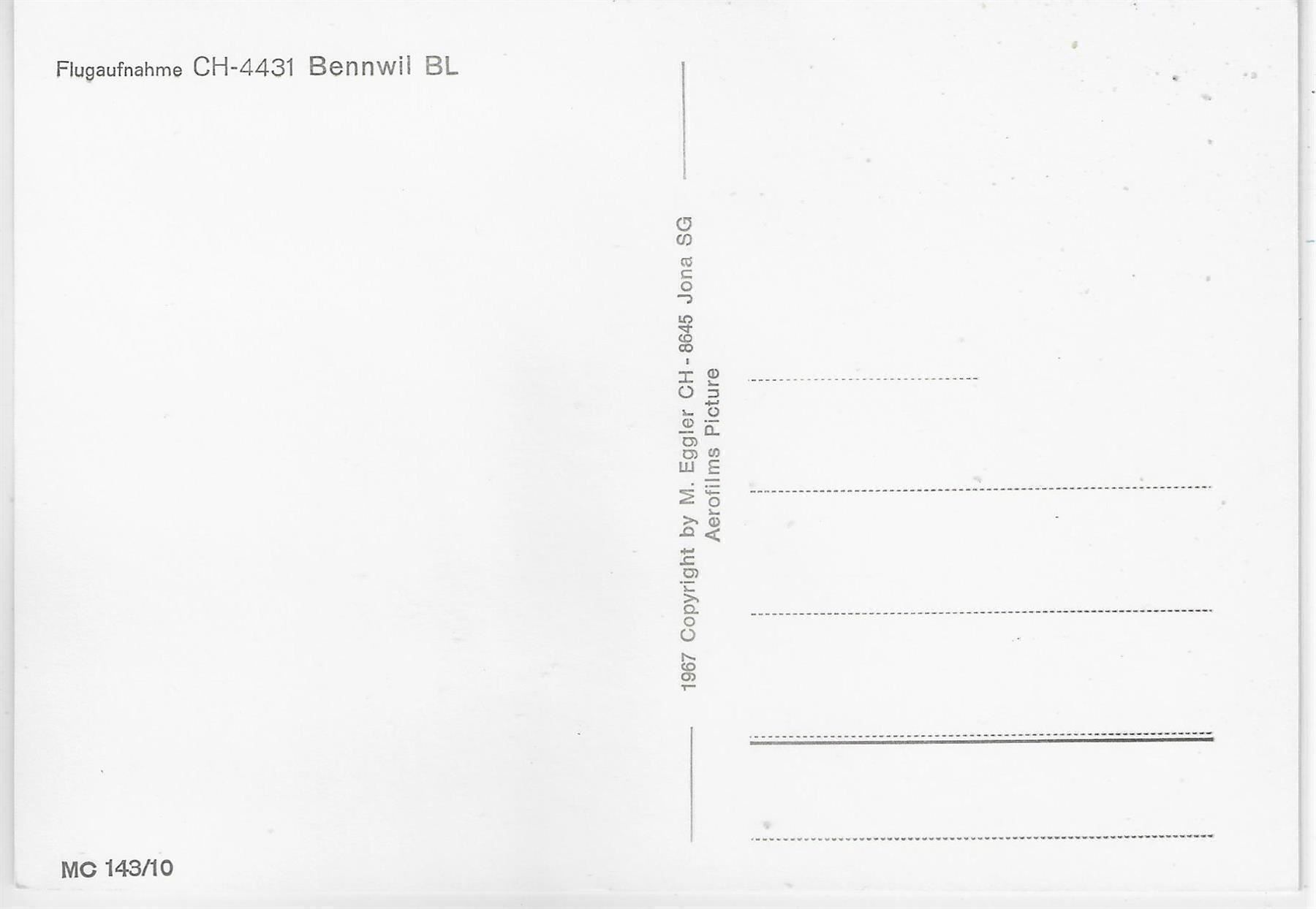 Cartoline postali: Flugaufnahme Bennwil BL – Antico da Ettingen venduto da Kartenplanet 1