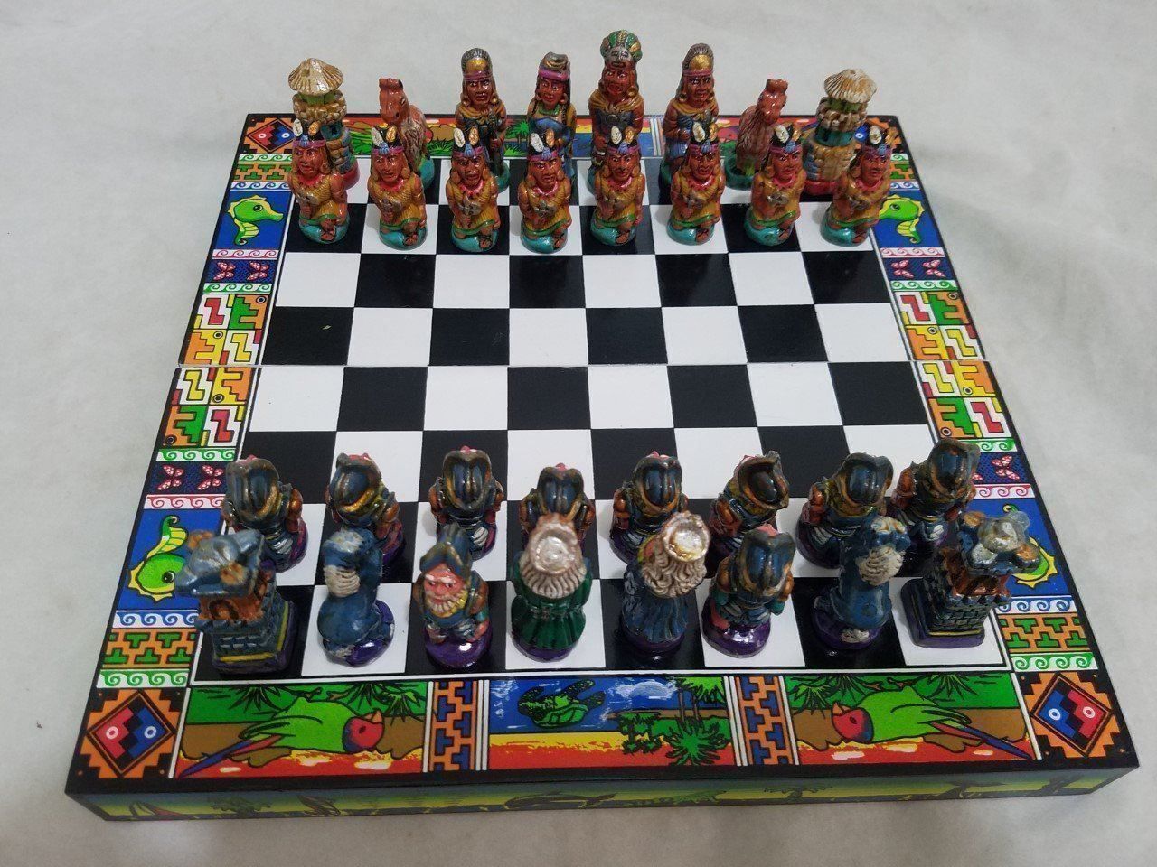 Giochi: PERU: Schach, Handarbeit aus Holz, NEU! – Nuovo (secondo la descrizione) da Lima- Peru venduto da Alpaka-Haus