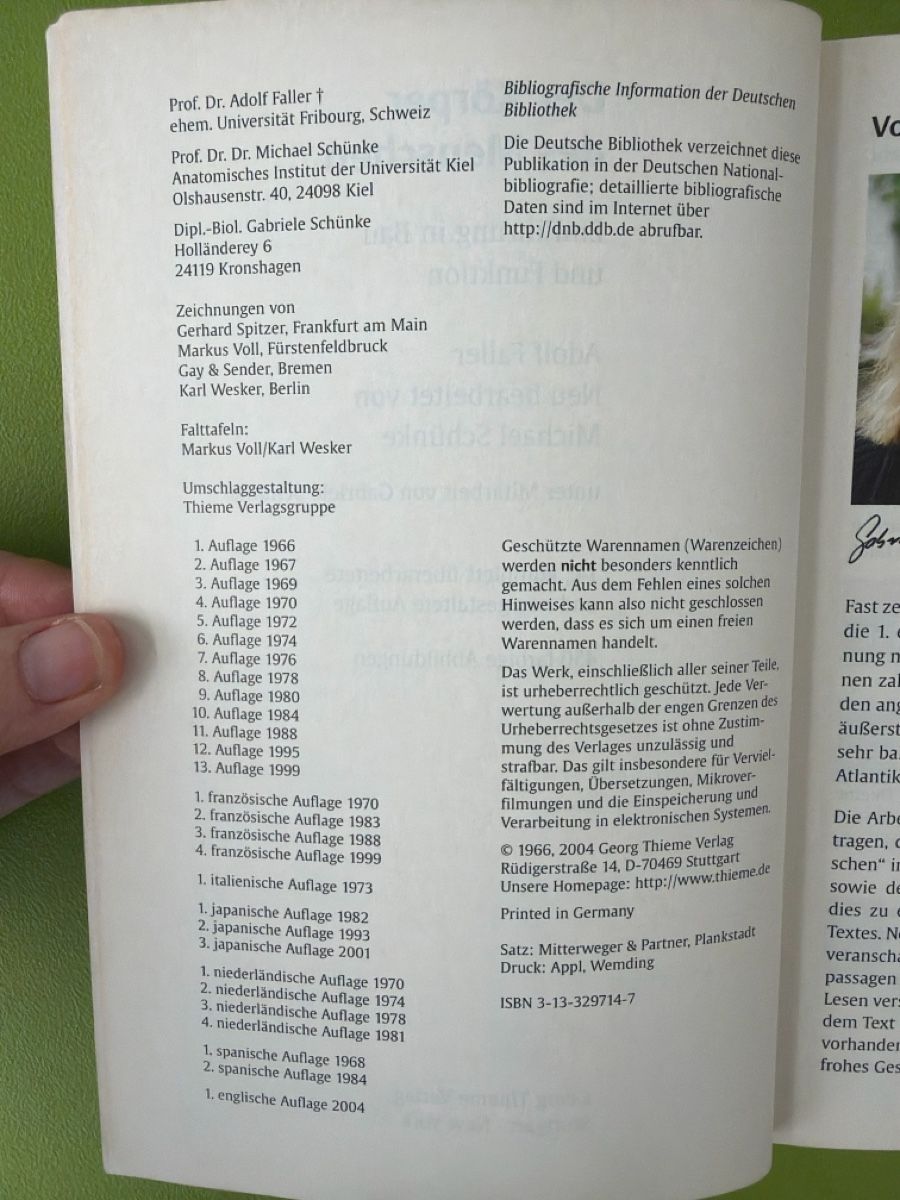 Libri: Der Körper des Menschen, Faller, 14. Auflage, 2004 – Usato da Cham venduto da fra_5gmt 3