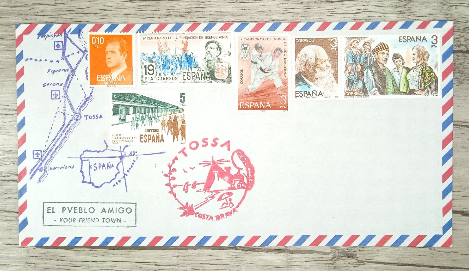 Tutti i francobolli: TR68 Enveloppe Grand Format Espagne 1981 – Usato da Cousset venduto da Patrick_Collections