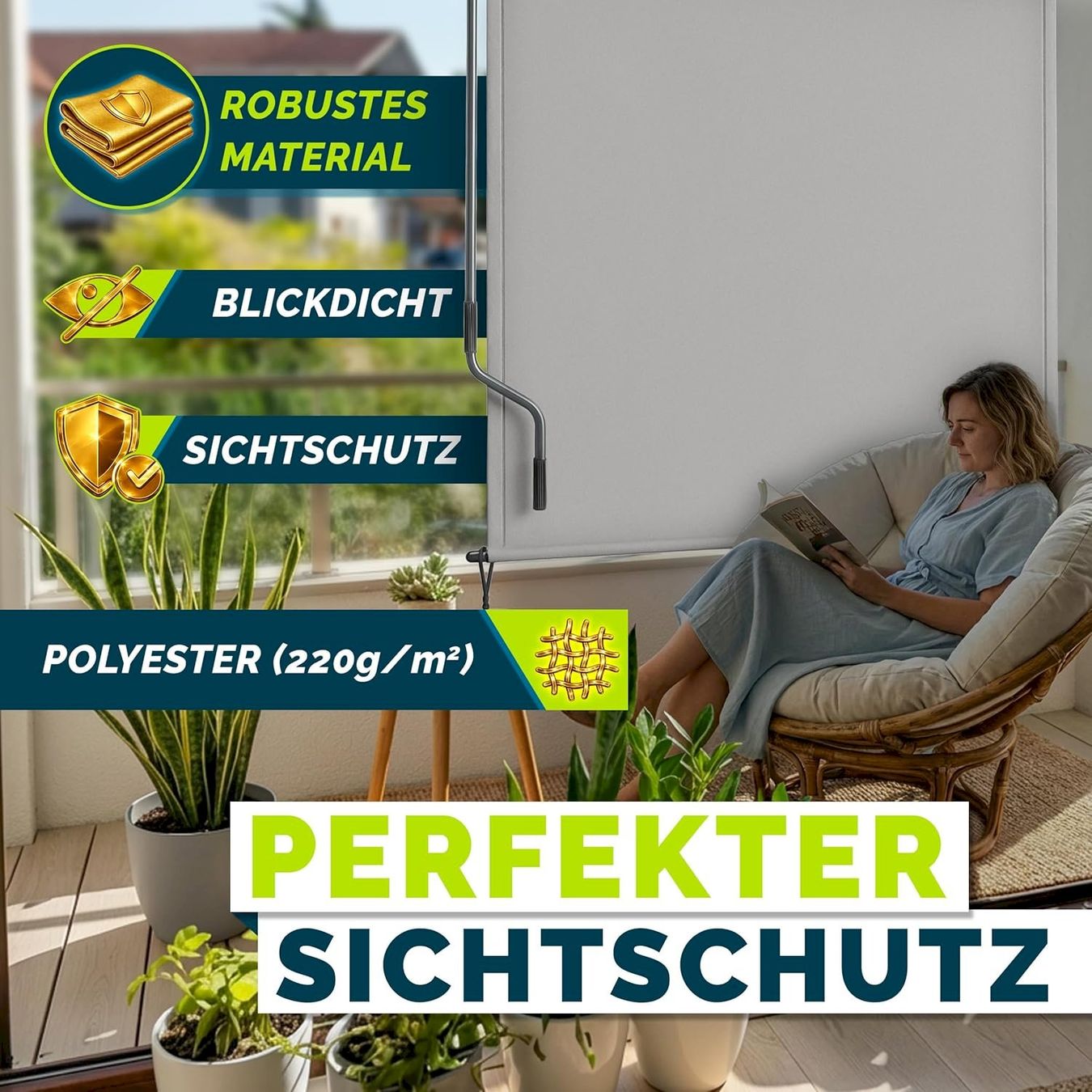 Markisen: Aussen-Senkrechtmarkise 200x250 grau – Neu und originalverpackt aus Bottighofen von zaap 6