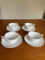 4x MEISSEN Wellenspiel Teetassen Set – Neuwertig 1. Wahl