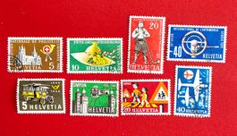 WERBEMARKEN SATZ 320 -323, 324 -327 SCHÖNE STEMPEL 1955 1956
