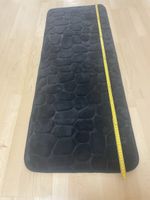 Badezimmerteppich schwarz Steinoptik 120x45 cm Zustand gut