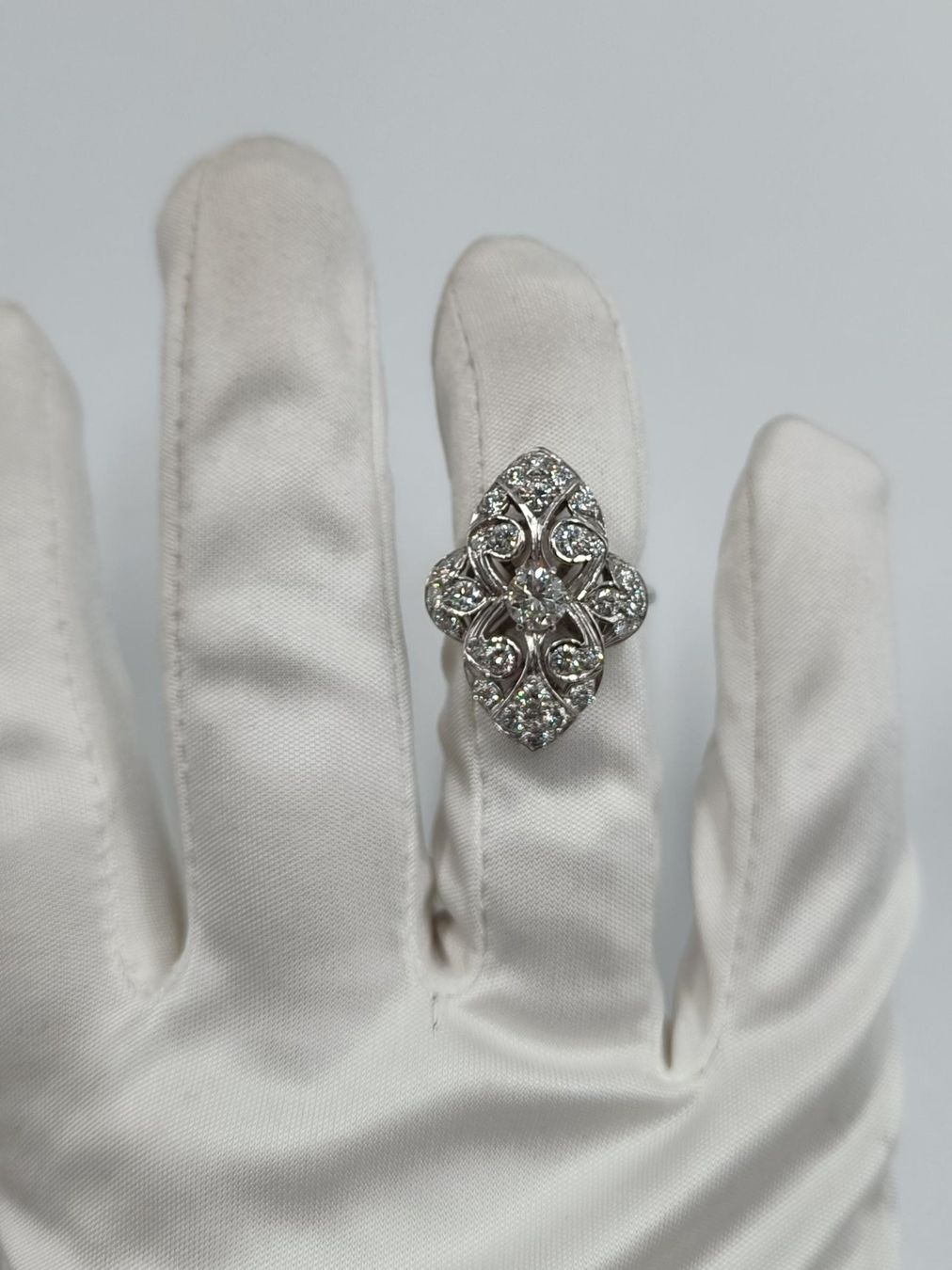 Anelli: FLORALER DIAMANTRING 925 STERLINGSILBER – Usato da Luzern venduto da EdiGem 7