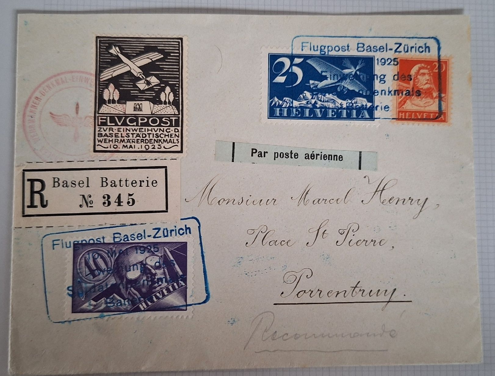 Tutti i francobolli: 1925 Wehrdenkmal Basel – Usato da Balgach venduto da SIMEON27