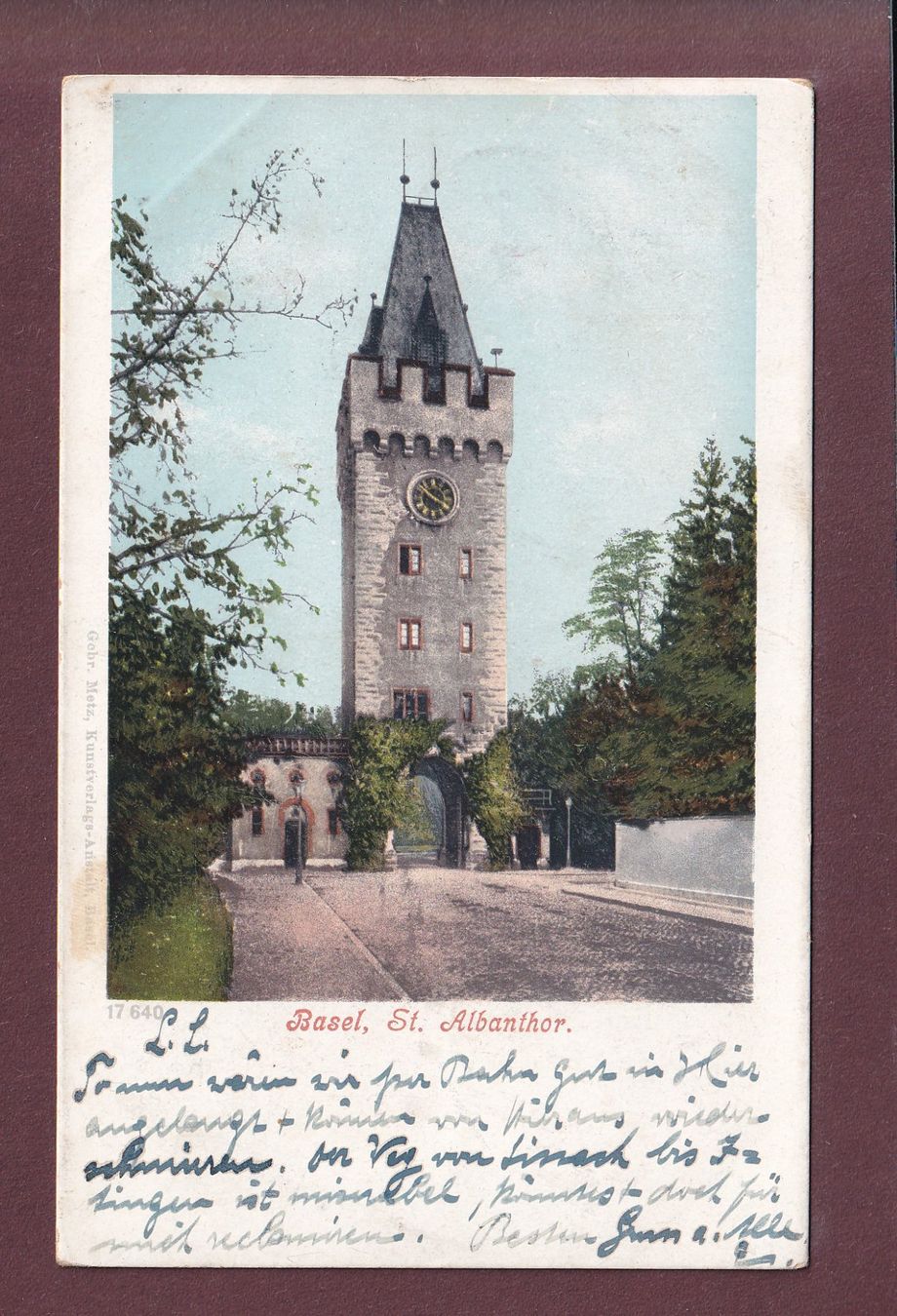 Cartoline postali: BASEL - St. Albanthor - 1902 – Usato da Pully venduto da nicecards