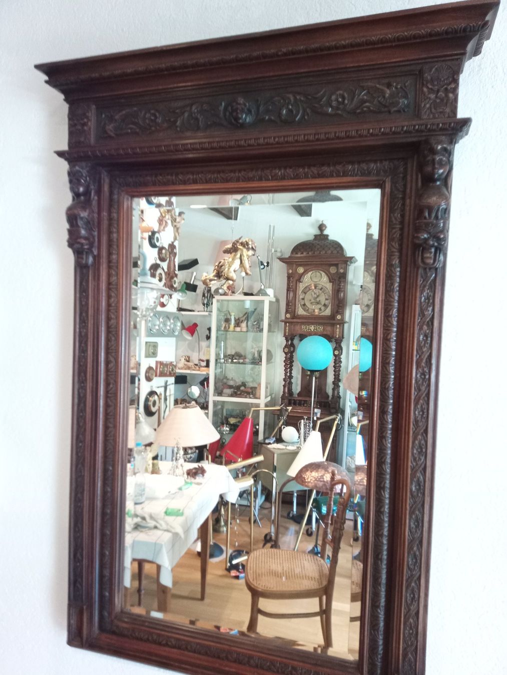 Specchi: Antiker grosser geschnitzter Spiegel 120 x 81 cm – Usato da Zürich venduto da edi_c2m6 1