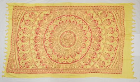 Grosser leichter Schal Umhang Lunghi Lotus Mandala, Viskose