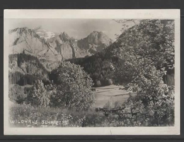 Cartoline postali: WILDHAUS , SCHAFBERG  1938  (L – Usato da Ruggell venduto da Masescha