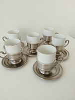 Espresso-Tassen Kronester Bavaria Porzellan & Zinn 6er set