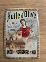Blechschild "Huile d'Olive" Vintage-Stil 15x21cm