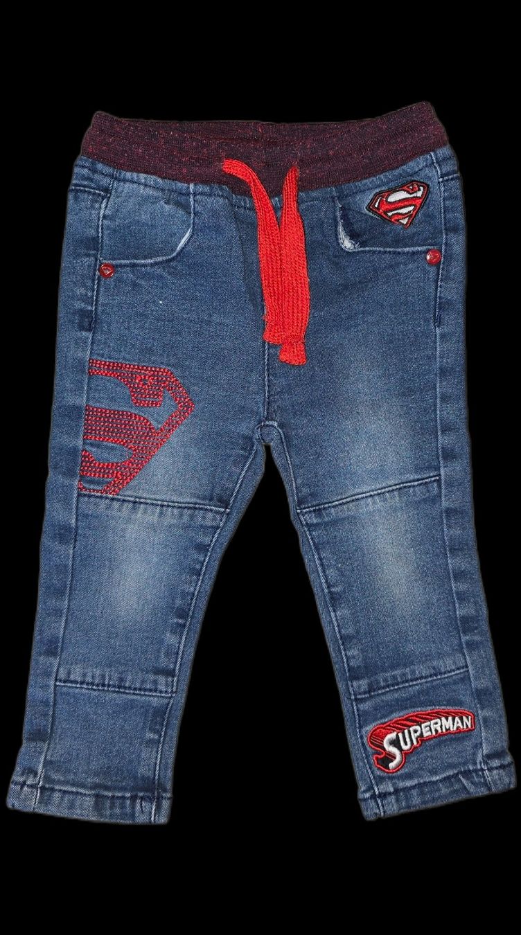 Hosen: Süsse Superman Jeans, Grösse 80, Top Zustand, elastisch – Gebraucht aus Teufenthal AG von thuzsu