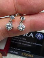 Boucles d'oreille argent diamants de moissanite de 1,2 ct
