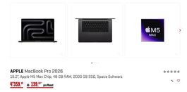 MacBook Pro 16, M5 Max, 48 GB RAM, 2000 GB SSD, Space Gray